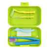 Orthodontic set for care of braces with wax, light green